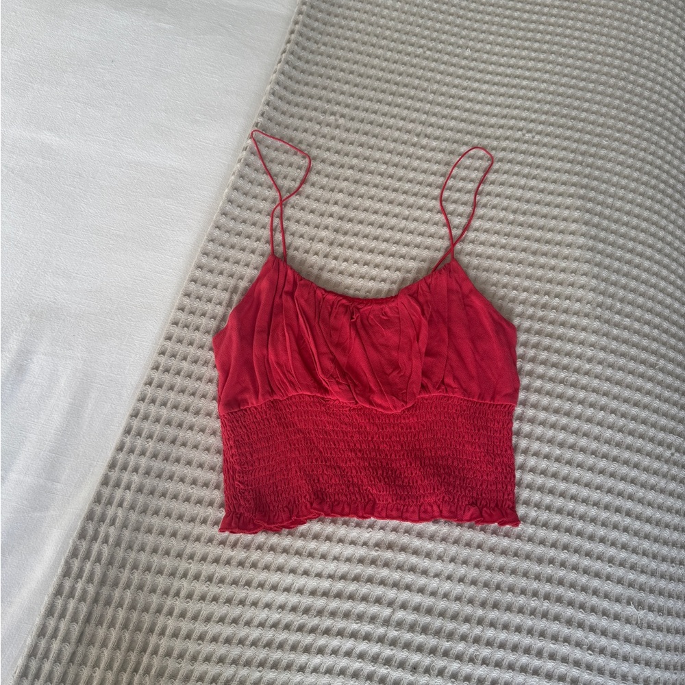 La Hearts Red Camisole Crop Top